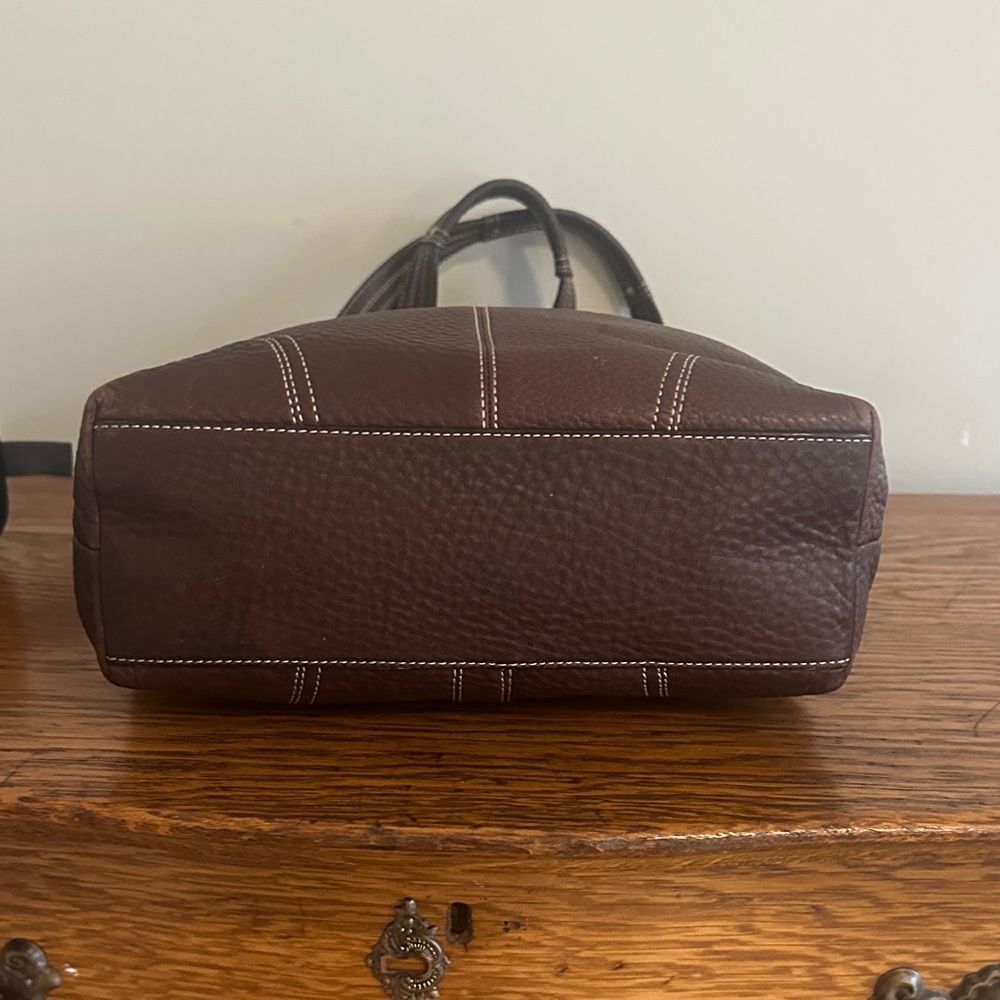 Coach Dark Brown Leather Tote Bag - Picture 6 of 11